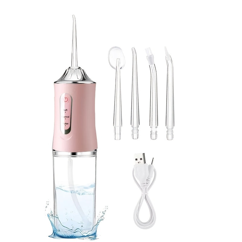 USB rechargeable water flosser for deep cleaning teeth at home with multiple modes.