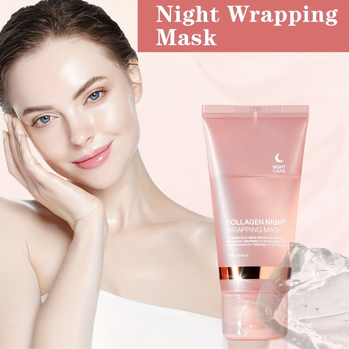 Tyramine Night Mask with hyaluronic acid, collagen, and paraben-free formula. Improves skin quality, smoothens skin, ideal for bedtime use and as a holiday gift.