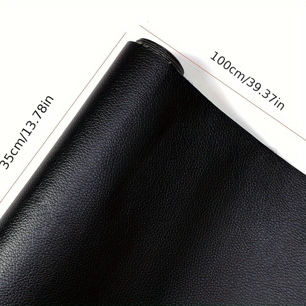 Self-adhesive leather repair patch for sofa seats, car interior doors, couch refurbishment, and headboard renovation. Made from non-fading waterproof artificial leather material.