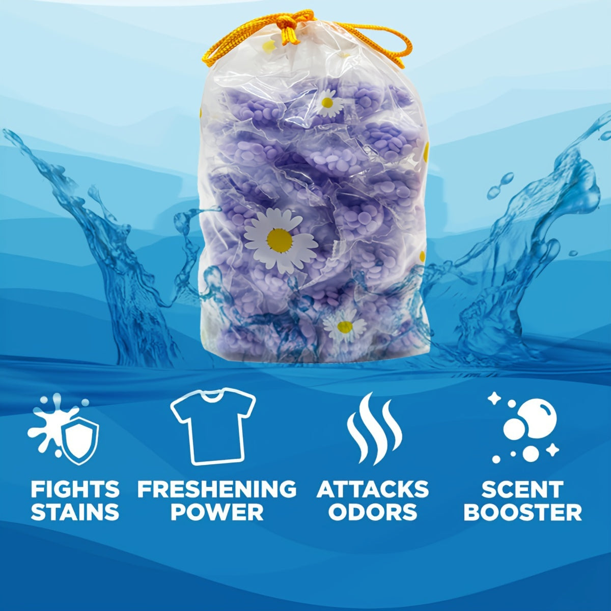 Multi-Pack Laundry Scent Booster Beads in various quantities for long-lasting freshness and odor elimination. Ideal for home and travel, boosts cleaning power of detergent.