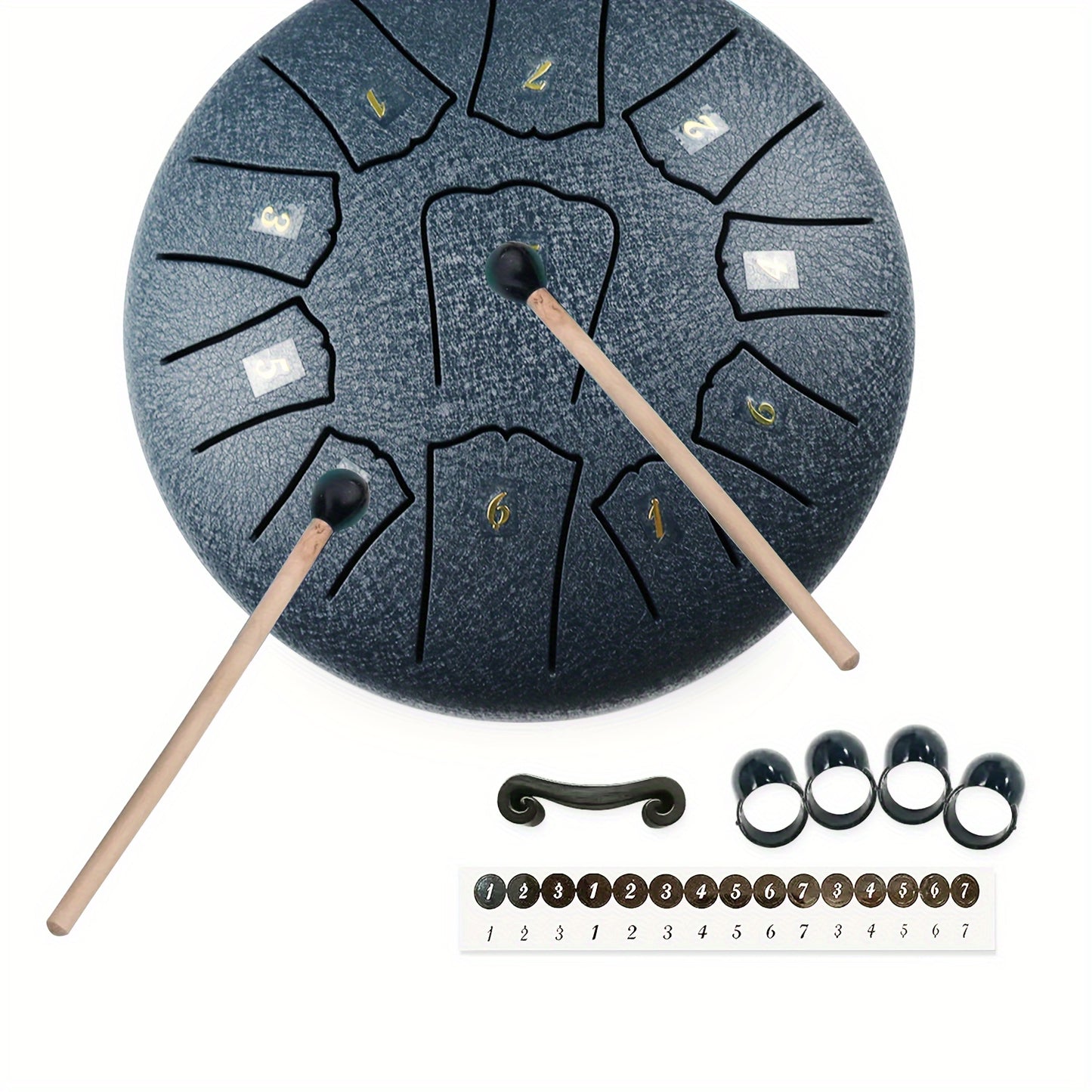 15.24 cm steel tongue drum with 11 tones for adults, perfect for Eid Al-Adha celebrations.