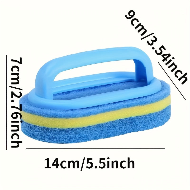 This versatile sponge cleaning brush can handle a variety of cleaning tasks in the bathroom, bathtub, and on tile surfaces. It is also great for kitchen cleaning, dishwashing, and pot scrubbing. With its durable design and powerful stain removal