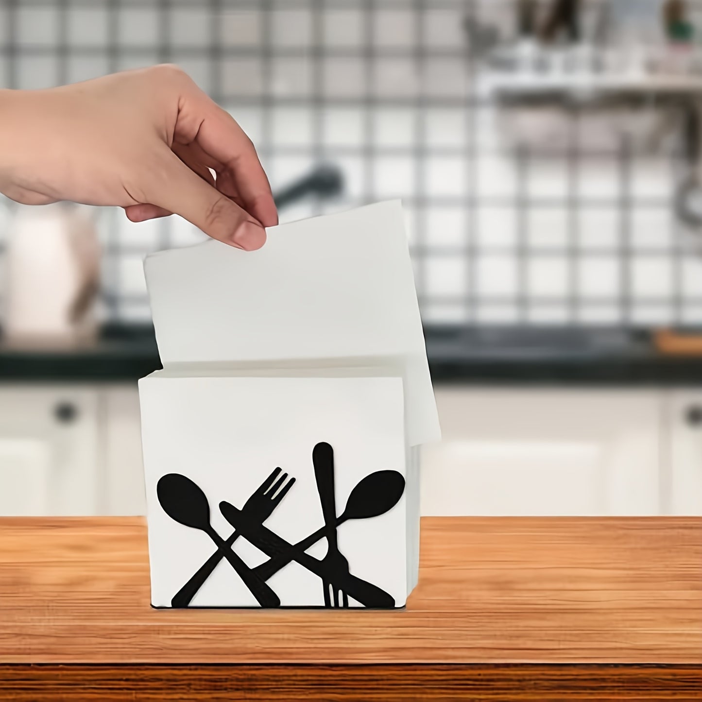 Black cast iron napkin dispenser for home and restaurant table decor.