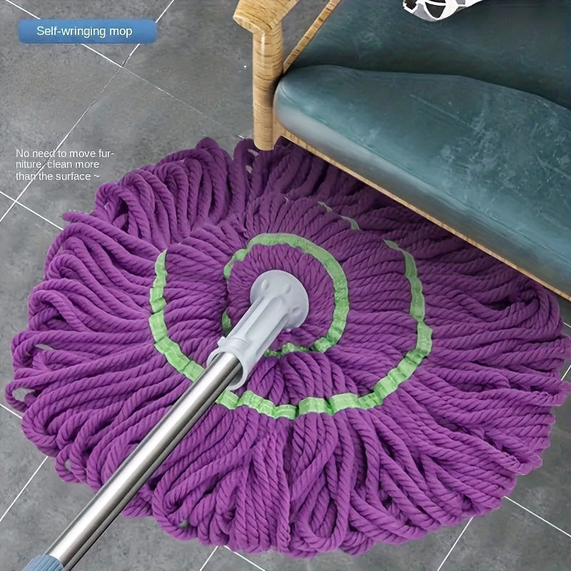 The Easy-Twist Spin Mop and Bucket Set offers hands-free washing for hardwood, tile, and laminate floors. Ideal for home, kitchen, and bathroom cleaning, this system doesn't require electricity for efficient floor cleaning.