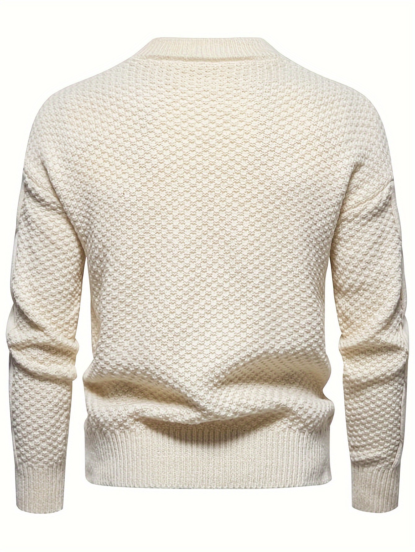 Solid Argyle Knit Sweater for Plus Size Men for all seasons.