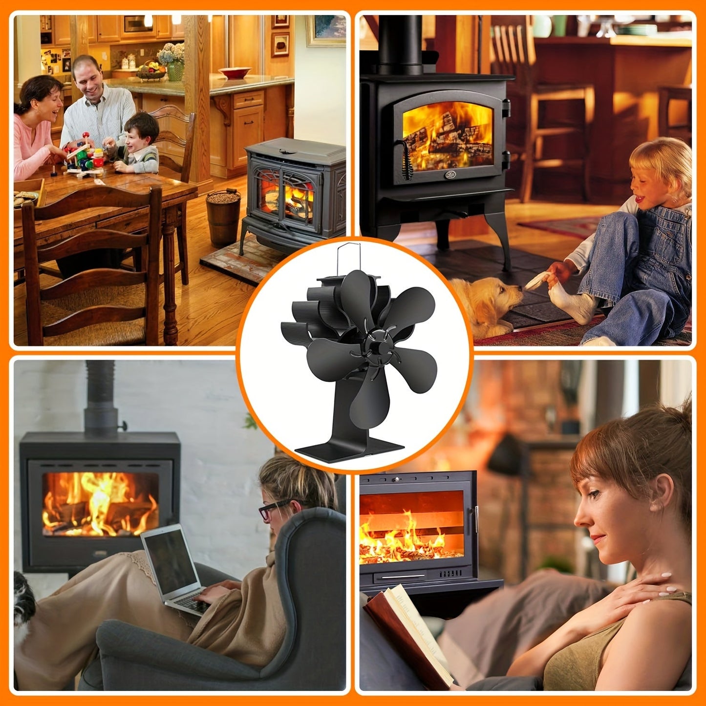 This 5-blade wooden stove fan is perfect for home use with a wooden or log burner. Operates quietly to circulate warm air, making it a great addition to your wooden stove accessories.