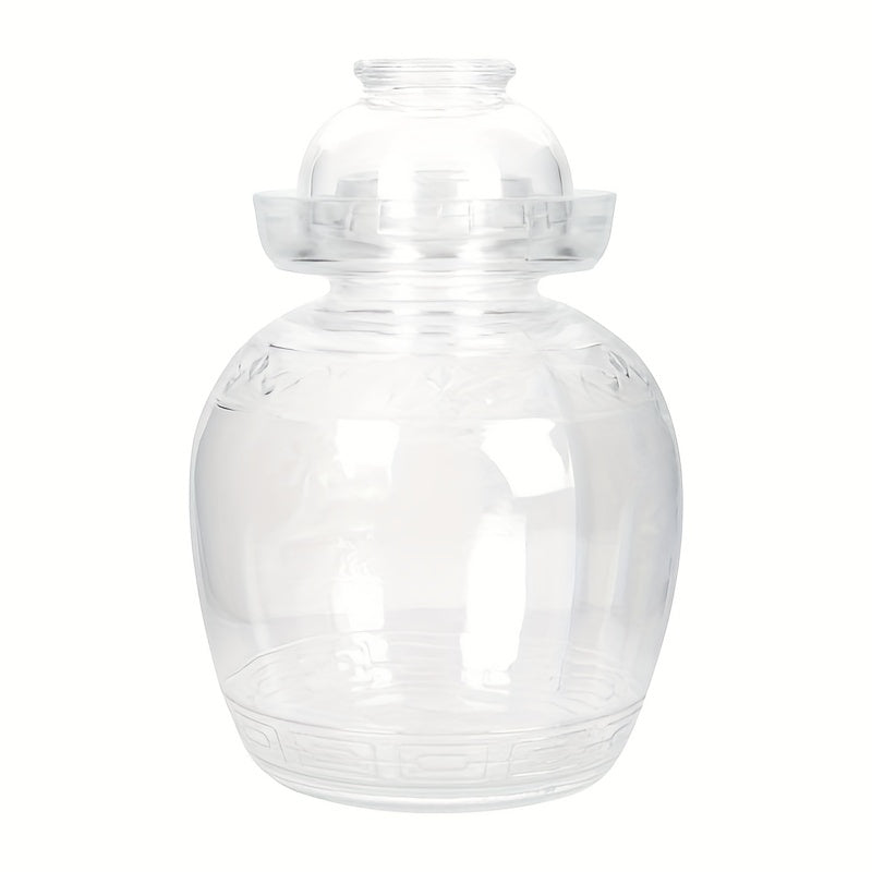 Handcrafted glass fermentation jar with water seal - ideal for pickling, kimchi, sauerkraut, and wine brewing. Available in 1500ml and 2500ml sizes. Great for canning and fermenting.