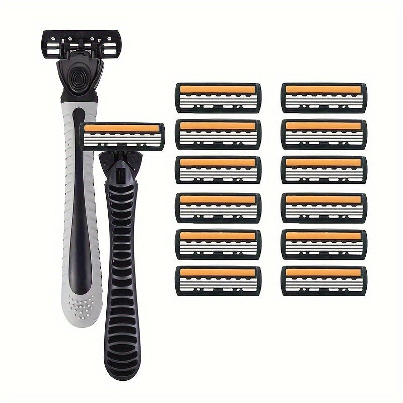 Classic 3-layer Manual Razor Set with multiple refill options for daily face care.