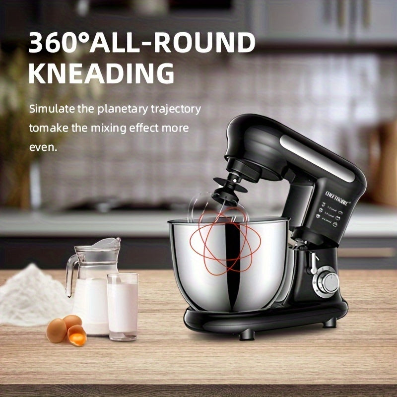 1pc Tilt-head Stand Mixer with 1000W power and 3.5L stainless steel bowl for household dough mixing in winter.