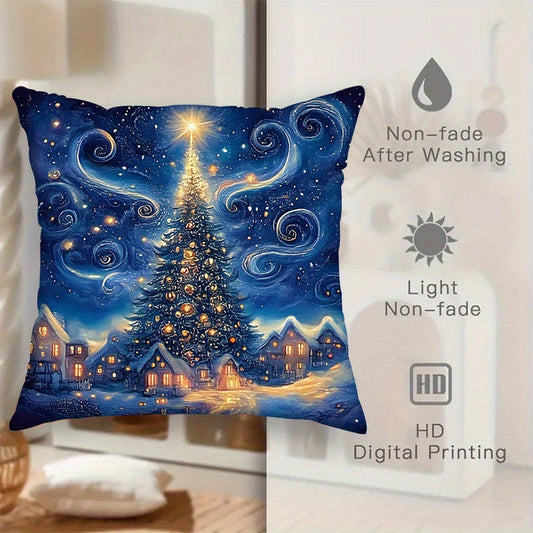 '- Transform your home into a cozy winter wonderland with this 4-piece Merry Christmas Throw Pillow Cover Set 
- Each cover features a soft and comfortable material with a beautiful Night Sky Tree design
- Perfect for adding a festive touch to your living