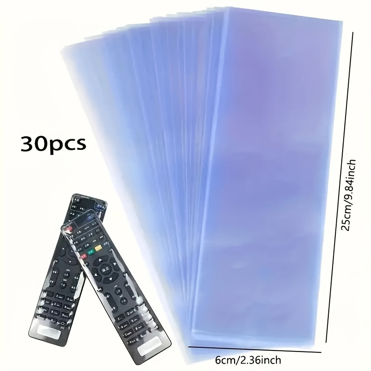 30/60pcs PVC Transparent Shrink Film for Remote Controls, Collectibles, Jewelry, etc. Dustproof and Waterproof.