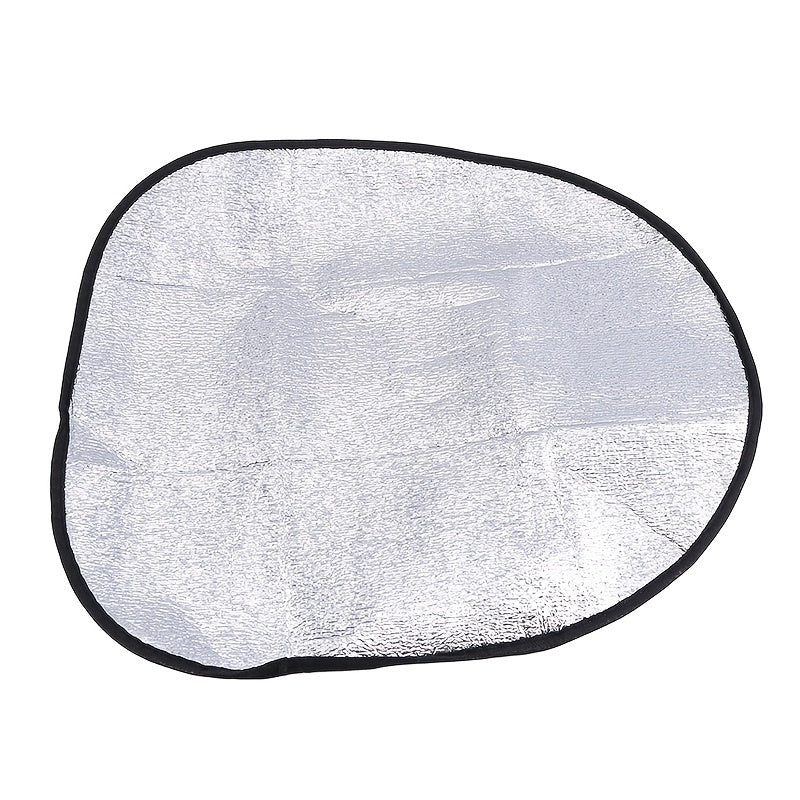 Silver car sunshade.