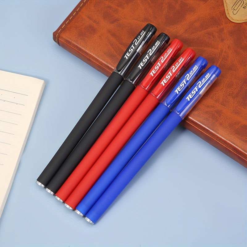 26-piece gel pen set in black, blue, and red ink with 0.5mm tips, perfect for students and offices.