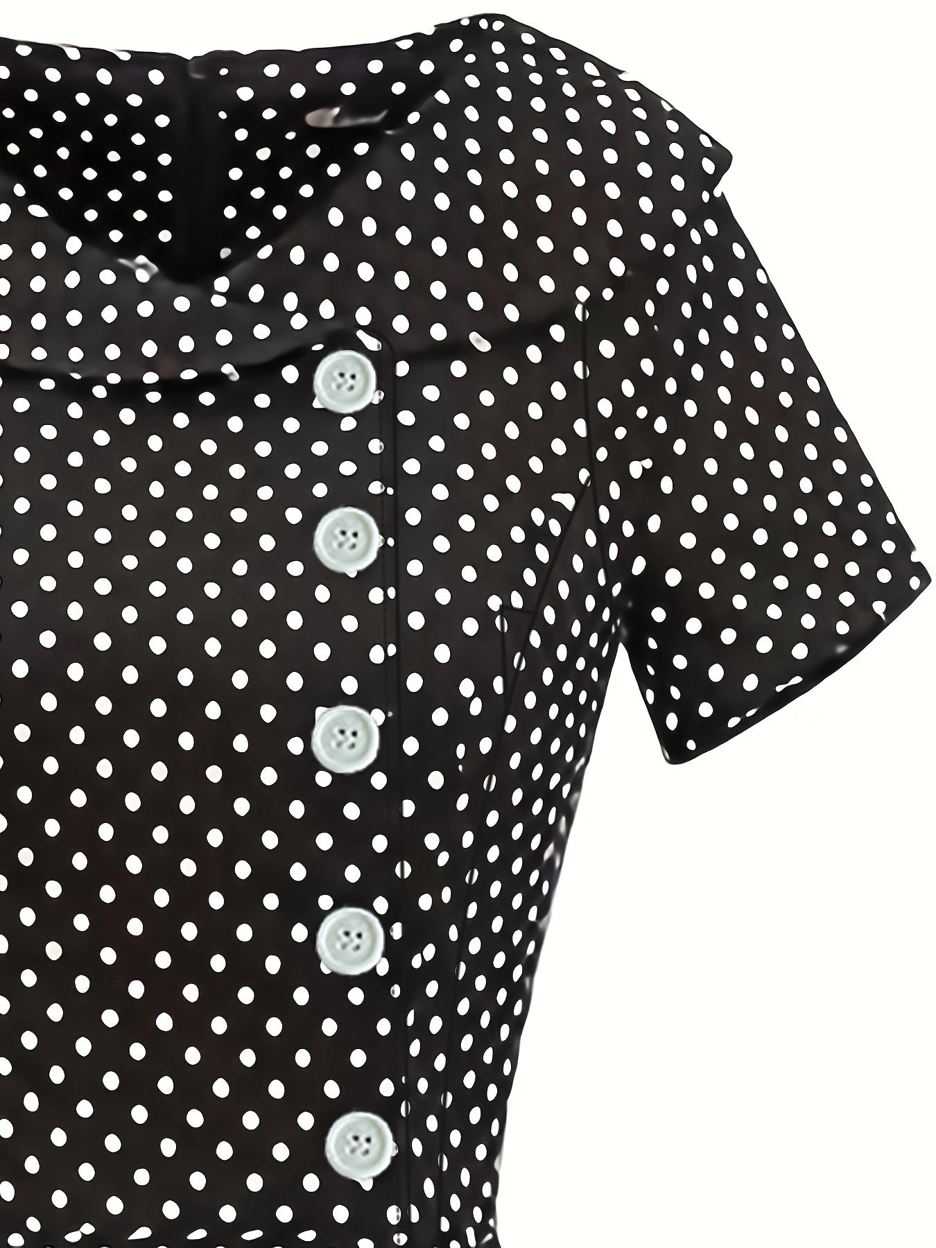 Polka Dot Short Sleeve A-line Dress in Spring & Summer