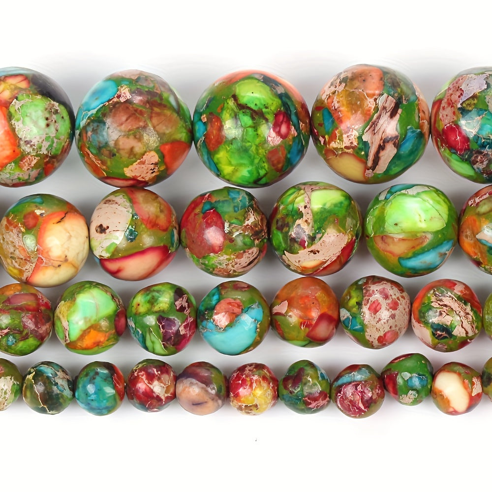 TeoWaki offers a variety of natural and colorful sea sediment turquoise stone beads in sizes 4mm, 6mm, 8mm, and 10mm. These round loose beads are perfect for creating your own jewelry pieces like necklaces, bracelets, and earrings. Add a touch of