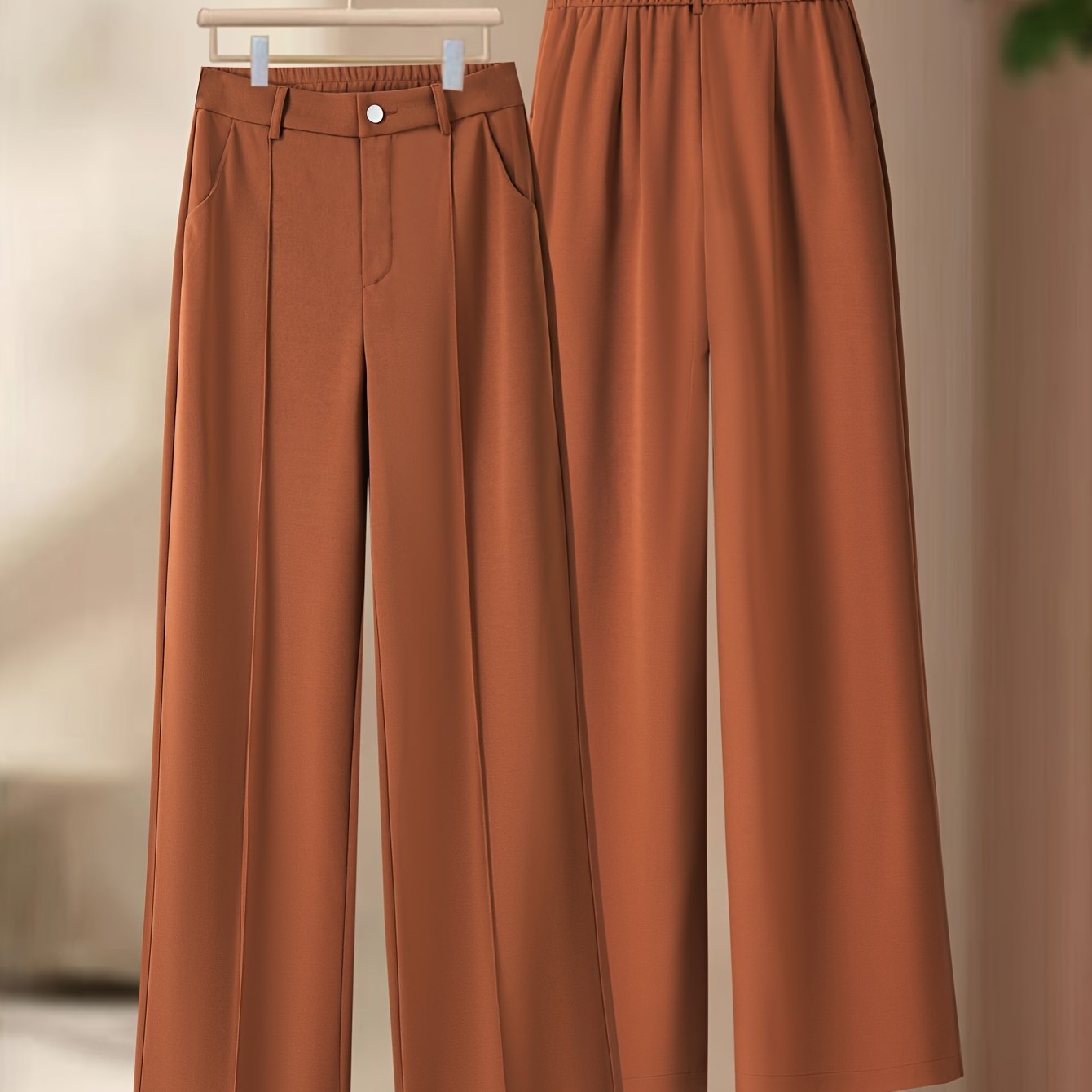 New slim fit wide leg pants for women, high waisted slimming trousers for all seasons.