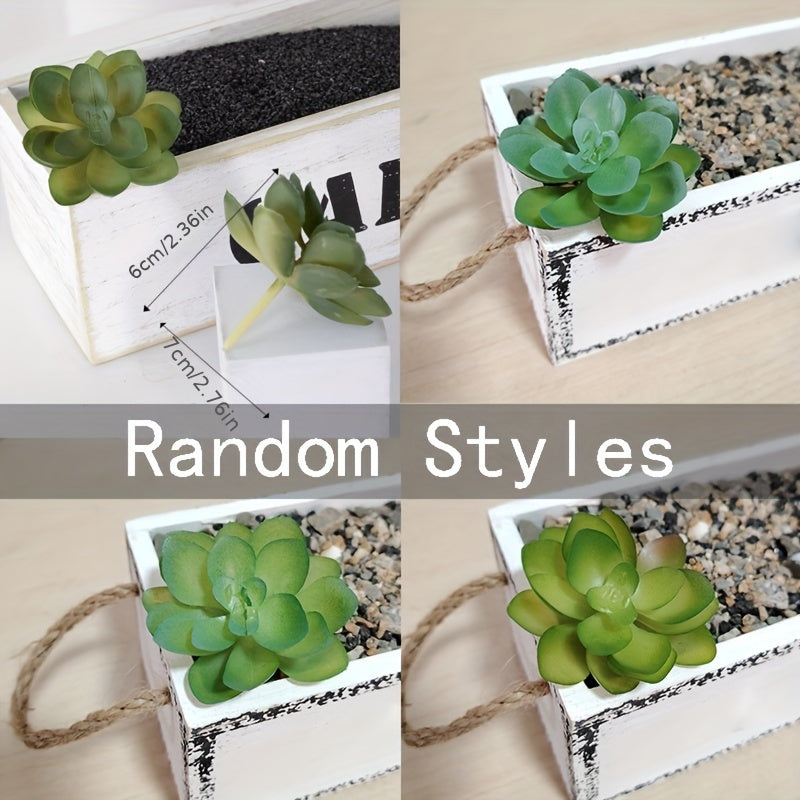 8-Pack of artificial succulent plants for home and kitchen decor, no power or container required.