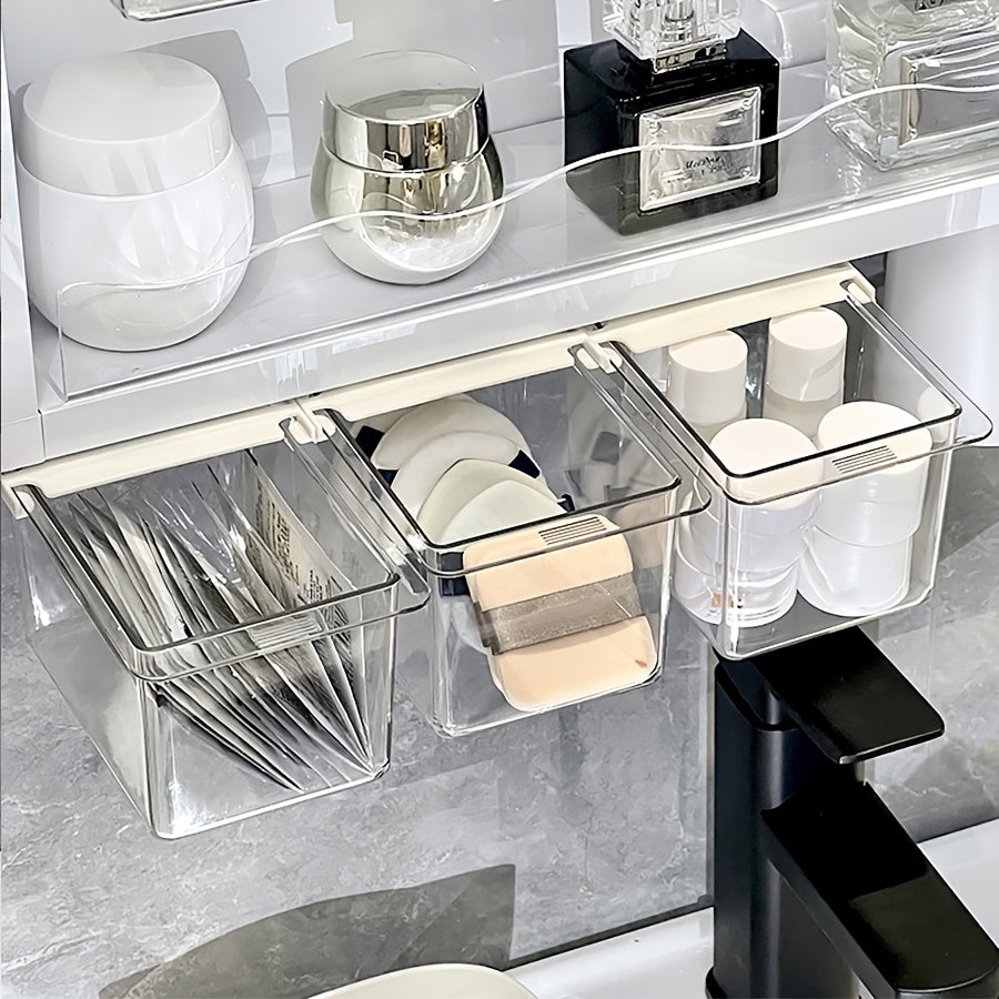 Convenient Cosmetic Organizer for Wall Mounting or Desktop Use - Easy Installation, Ideal for Organizing Cosmetics and Toiletries in Bathroom or Bedroom