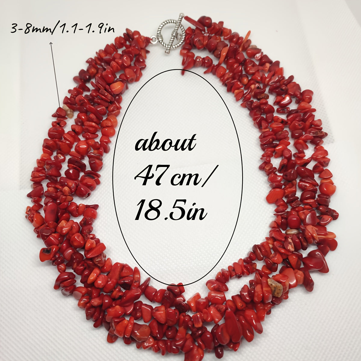 Exquisite Multi-Strand Necklace made of Natural Red Coral Chip Beads for Women - Perfect for Christmas Weddings and Parties, No Plating, High-End Jewelry