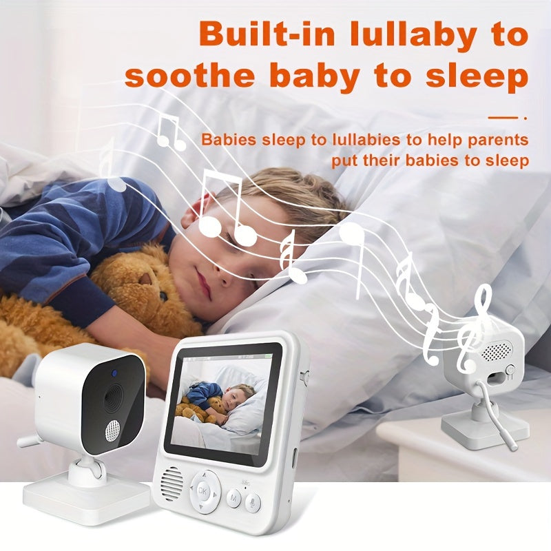 Monitor with Camera and Audio, Real-time Monitoring, 7.62 cm HD Display Video Home Camera with Two-Way Talk, Temperature Display, and Cry Alarm; No APP or Playback Function.