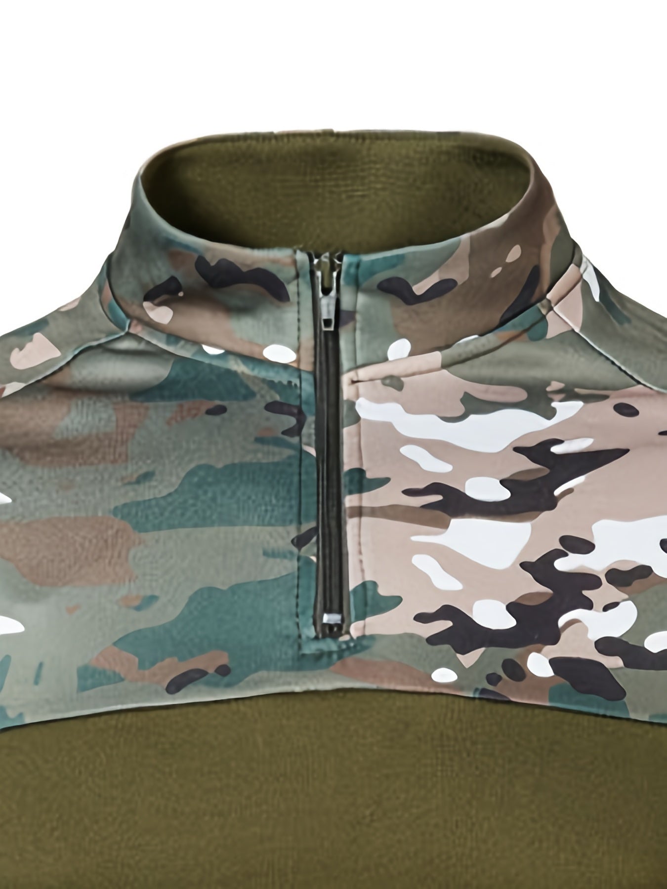 Men's camo quarter zip tracksuit for sports and casual wear.