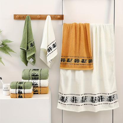 6-piece Bamboo Fiber Towel Set: Soft, Quick-dry, Absorbent for Home, Gym, Bathroom