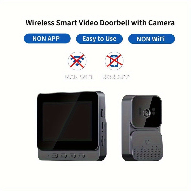 4.3-Inch Video Doorbell Intercom System with 1080P Camera, Monitor, IR Night Vision, 2-Way Intercom, No Wifi Needed.