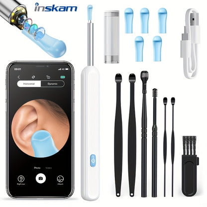 6pcs Earwax Removal Kit with Camera and Light, Wireless Tool for iOS and Android - Easily Clean Ears at Home