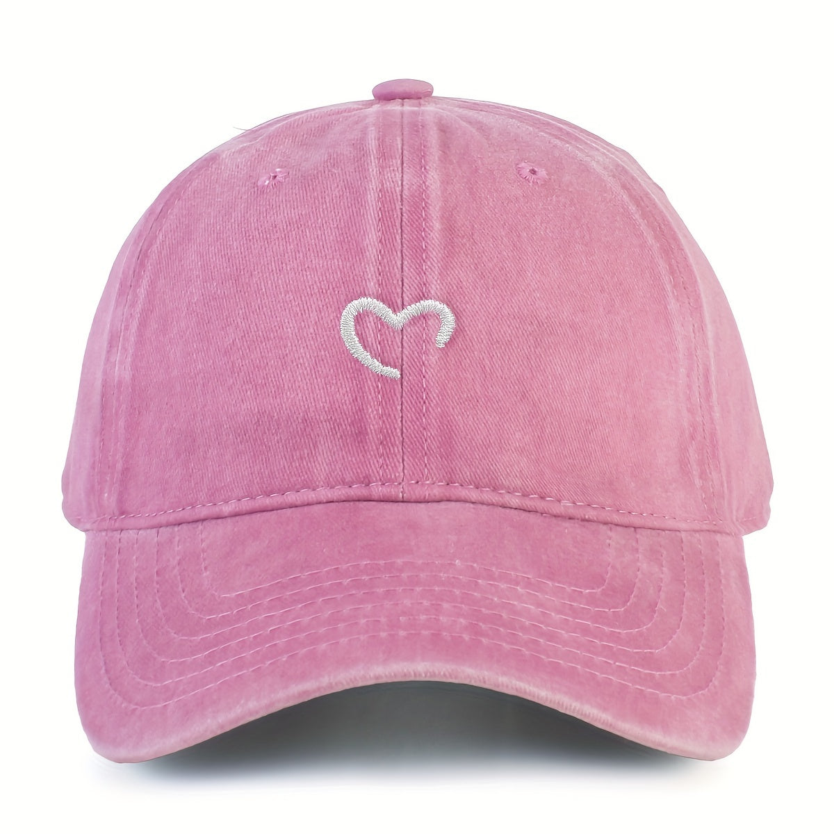 Embroidered heart baseball cap for women, with adjustable size, ideal for urban vacation.