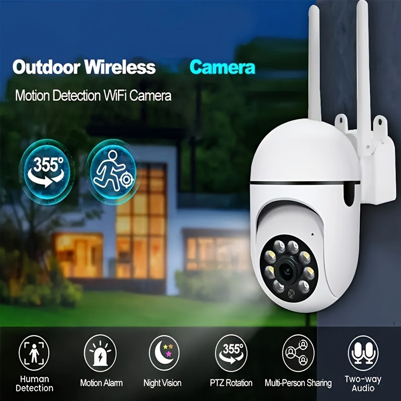 1080p FHD Smart Home Security Camera with Color Night Vision, Pan/Tilt/Zoom, Wireless Indoor/Outdoor, Bidirectional Audio, Pet Movement Tracking