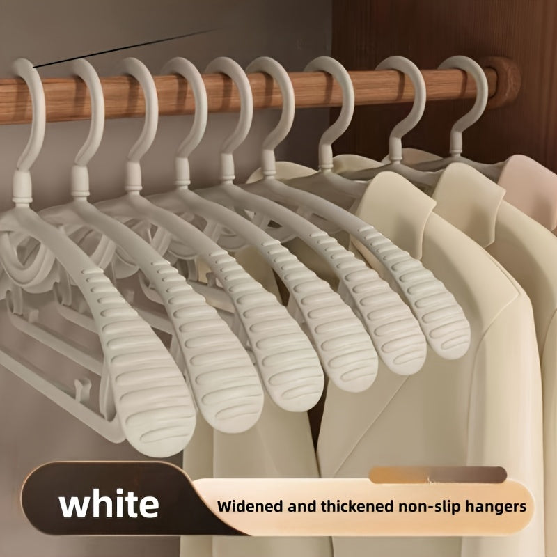 Luxurious wide shoulder hangers - Set of 10, Strong, Anti-Twist, Mark-Free Clothes Storage Solution.