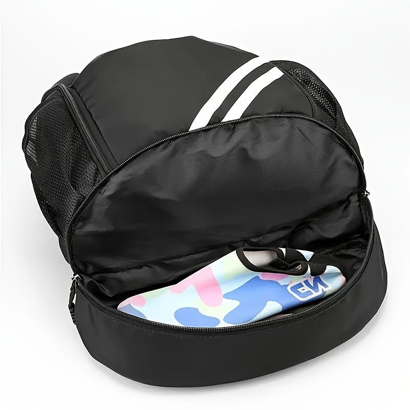 Sport storage backpack with dry/wet separation, perfect for sports fans.