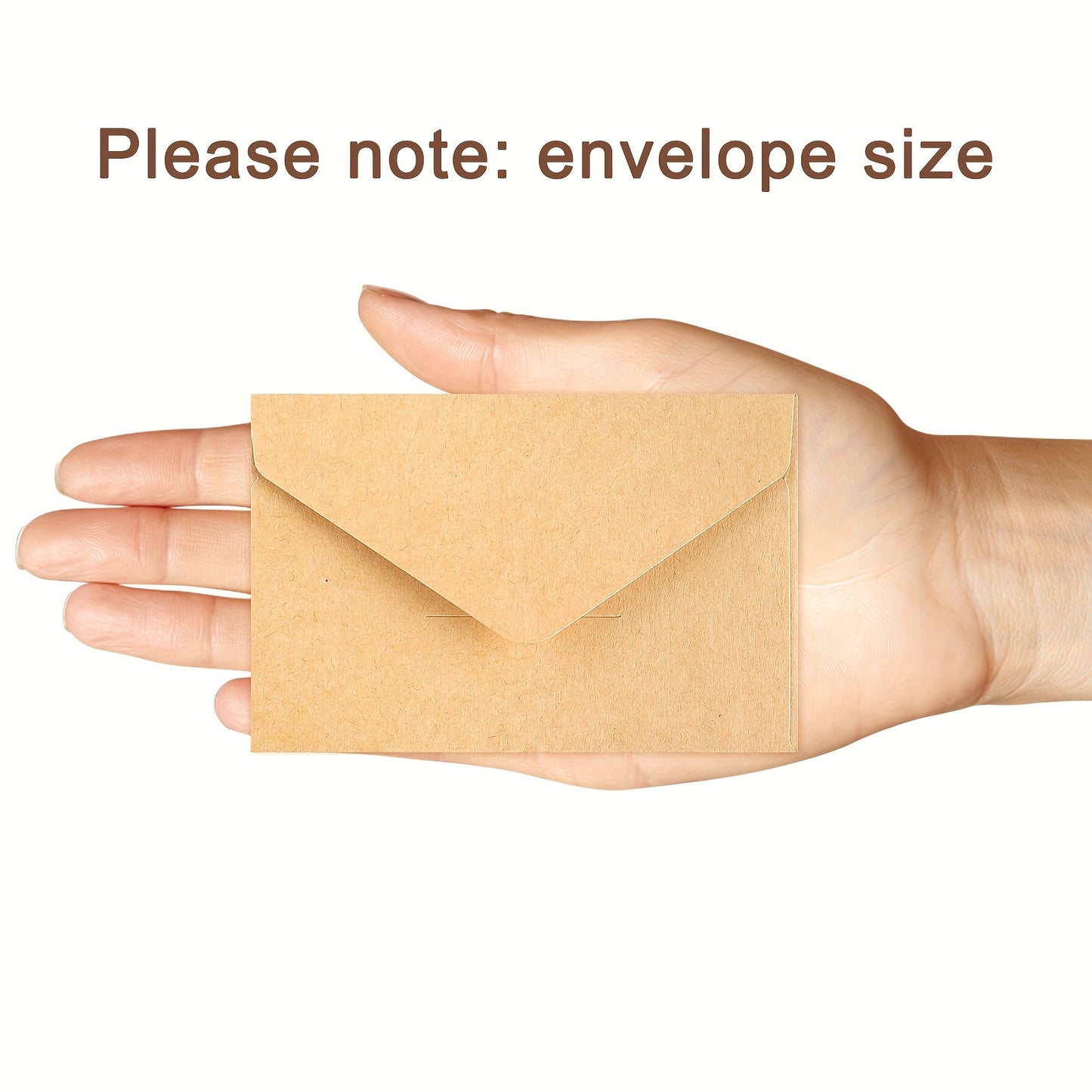 50 Vintage Square Mini Envelopes, Self-Sealing Kraft Paper Holders for Greeting Cards, Ideal for Thanksgiving & Everyday Use