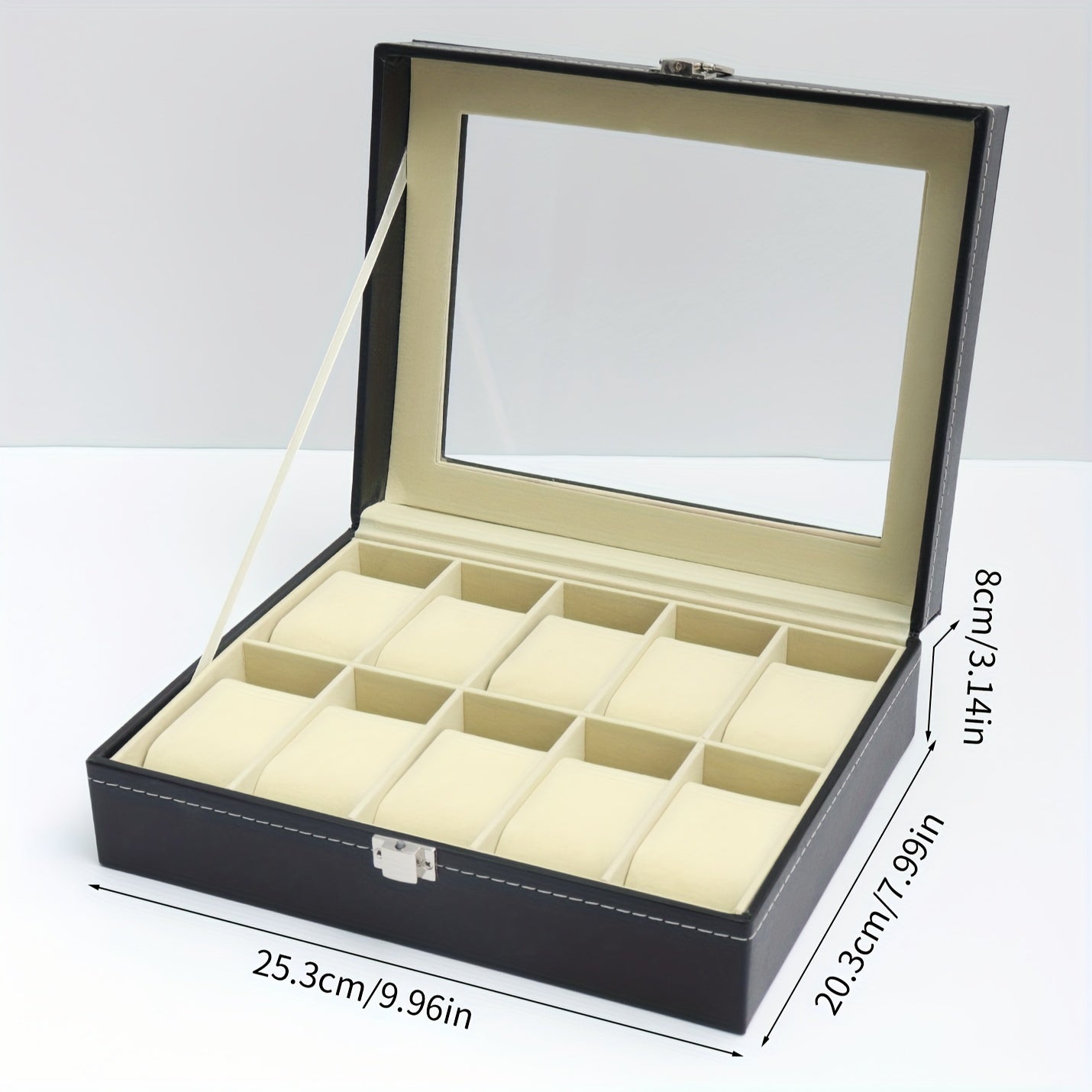 1 piece of PU Leather Watch Storage Box available in 2, 6, 10, or 12-digit options. Perfect for displaying wrist watches and makes an ideal gift choice.