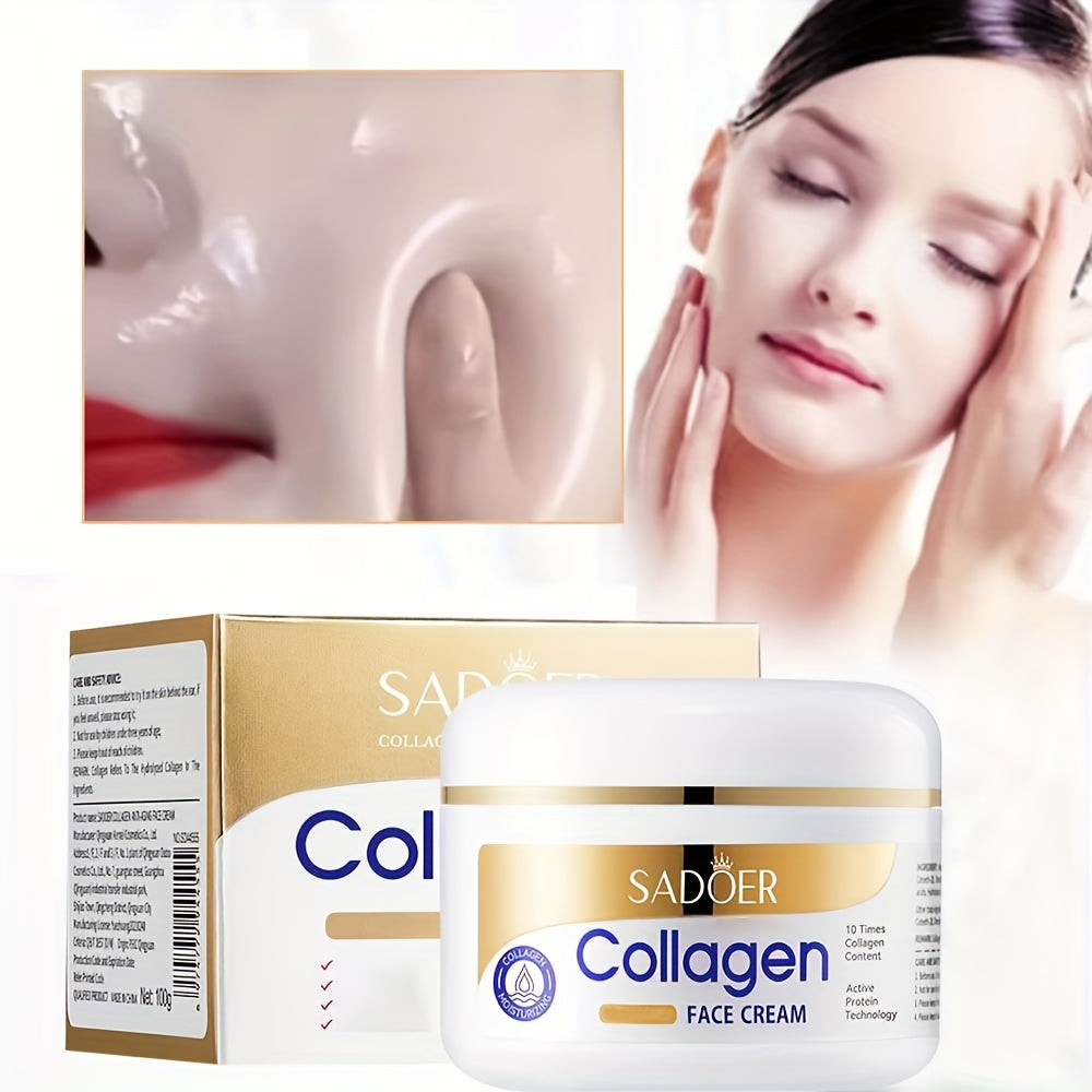 100g Collagen Face Cream for Day & Night, Moisturizes, Brightens, and Contains Retinol.