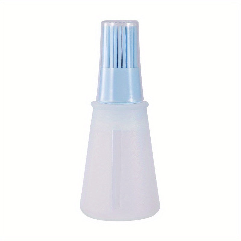 Portable silicone oil bottle with brush for outdoor baking and BBQ.