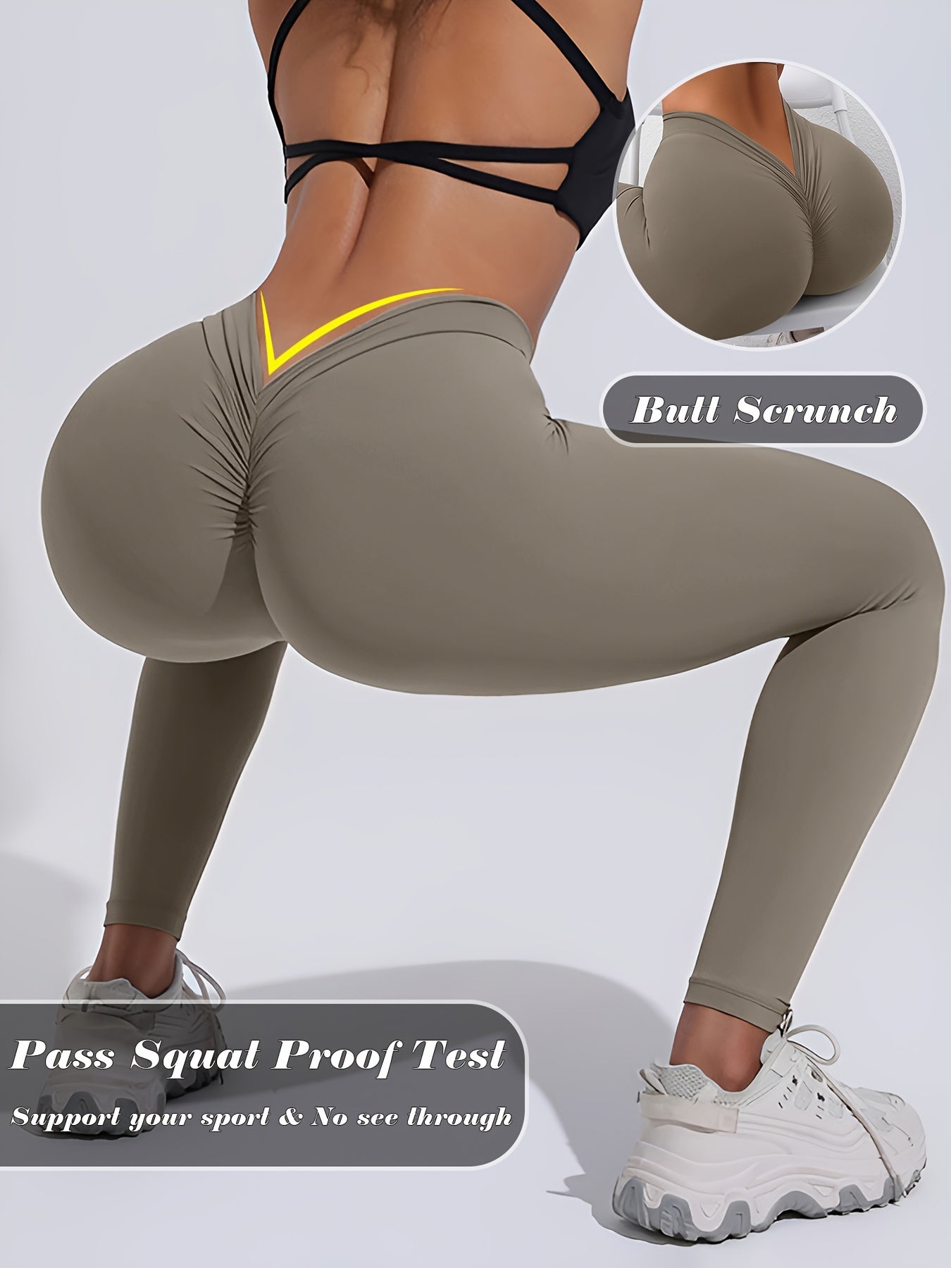 High-waisted peach lift yoga pants for women, with frill detail, made from 78% polyamide and 22% elastane knit fabric. Ideal for all-season fitness wear with stretch.