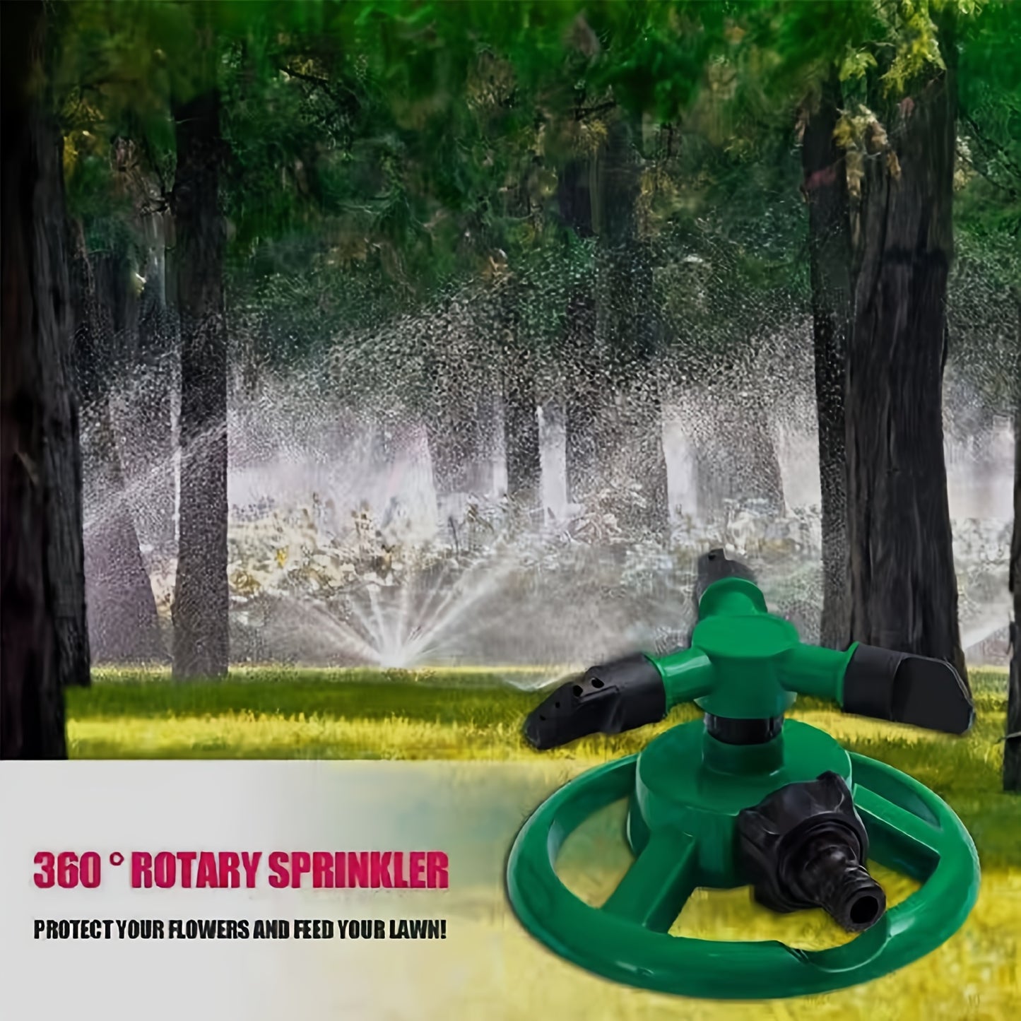 1pc Plastic Sprinkler for Yard Irrigation, 360 Degree Rotating Garden Sprinkler for Plant Watering and Outdoor Use.