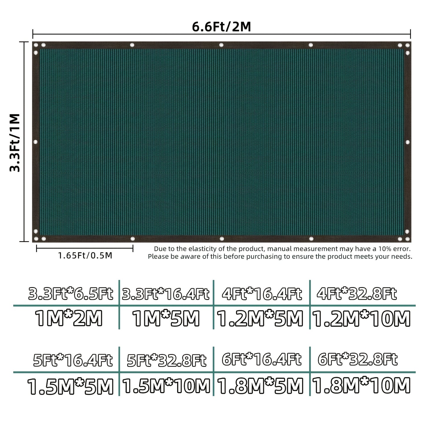 1pc Heavy-Duty Privacy Screen Fence for outdoor walls, gardens, patios, pools - Includes Zip Ties and is made of breathable anti-peeping wind protection mesh fabric in Green color.