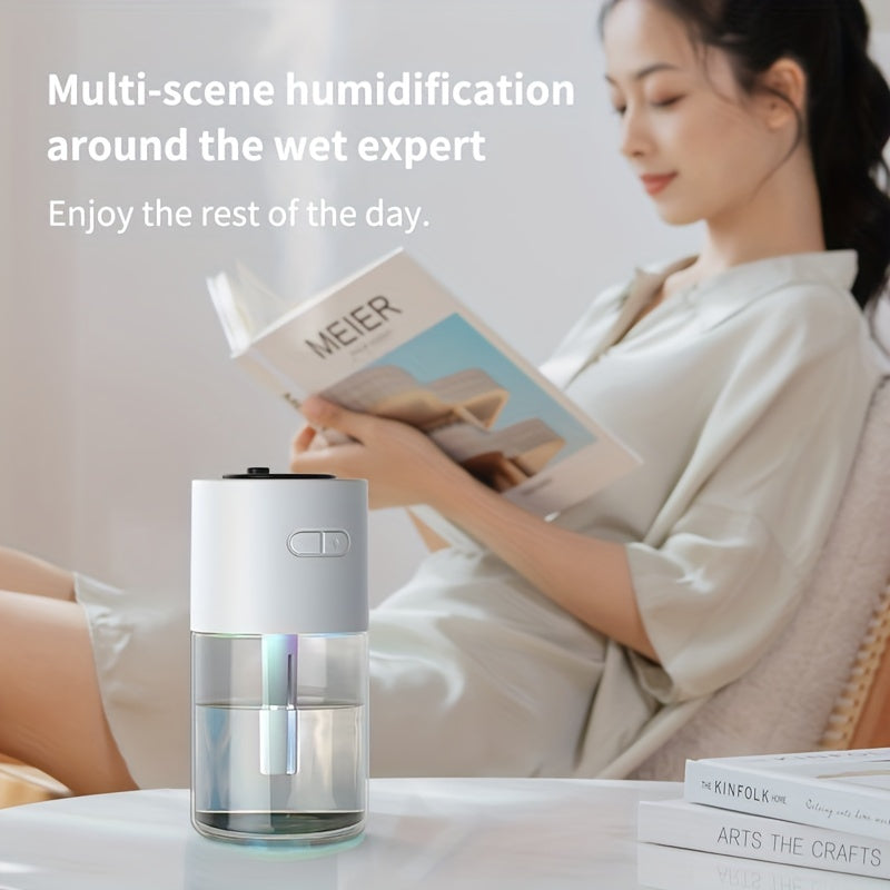 280mL Ultrasonic Humidifier with Starry Night Light Projector, USB Powered Aromatherapy Diffuser, Colorful Ambient Lighting, Portable for Home, Office, Vehicle. Battery not included.