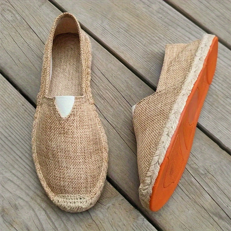 Men's slip-on espadrilles for casual comfort while walking.