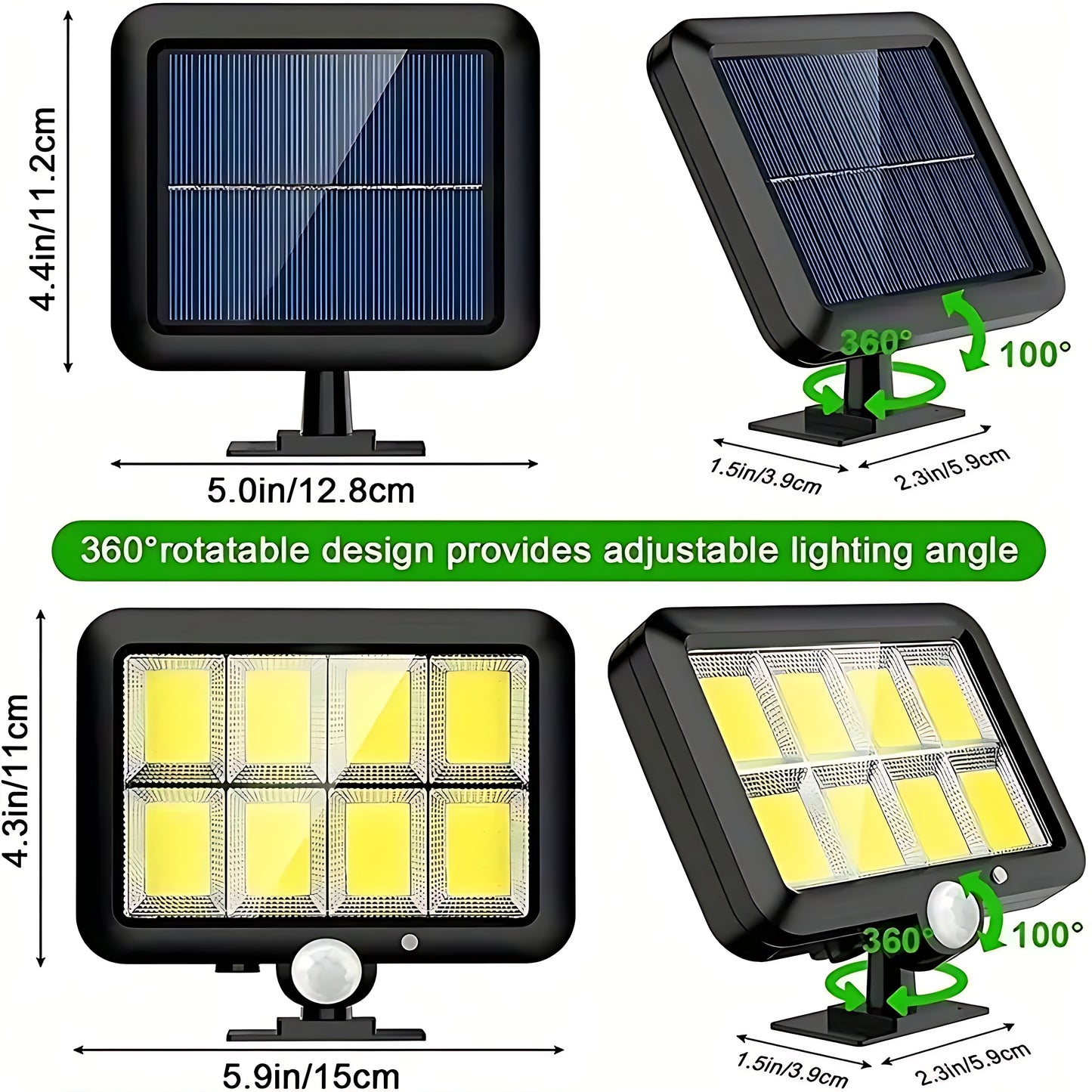 1/2/4pcs 160 LED solar sensor light for garage/garden/patio/walkway.