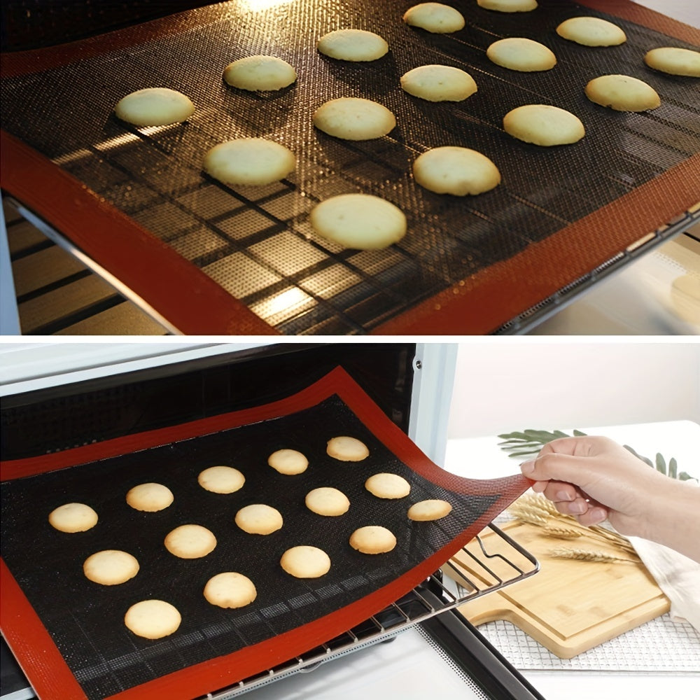 One-piece Silicone Baking Mat - Multipurpose Oven Liner Sheet for Macarons, Cookies, and Cakes - Reusable and Durable - Ideal for Barbecuing - Essential Kitchen Tool for Baking Enthusiasts