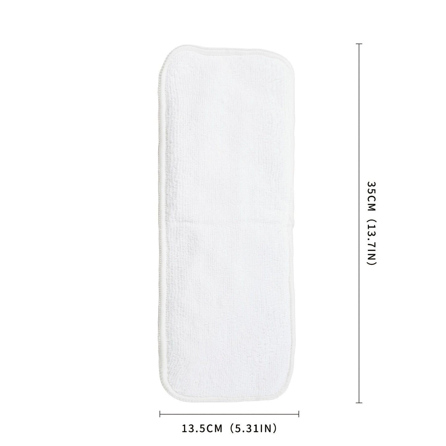 5 washable diaper pads with 3 layers, suitable for use with plug-in baby cloth diapers. These ultra-fine pads are super absorbent and measure 35.0*13.49cm in size.