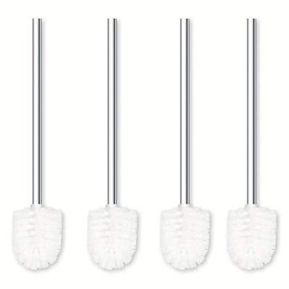 Set of 4 Stainless Steel Toilet Brushes, Featuring Sturdy Handles - Perfect for Bathroom and Toilet Cleaning, Battery-Free Design