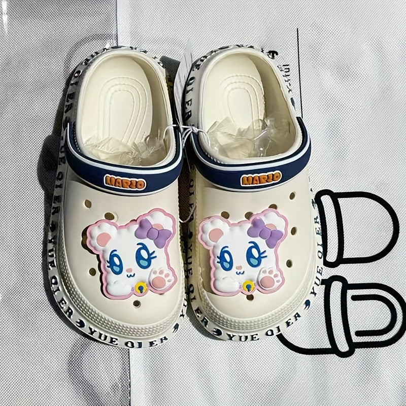 Stylish cartoon sandals for girls, quick-drying clogs for all seasons.