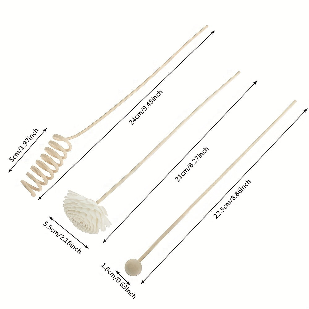 Chrysanthemum reed diffuser set includes 9 pieces for home decor.