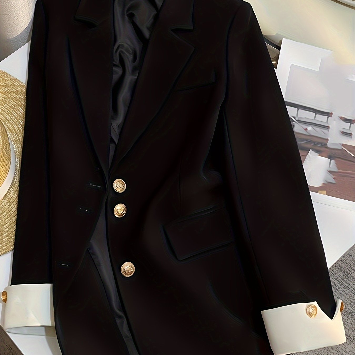 New high-end suit jacket for women with Korean style and fashion sense in 2024.