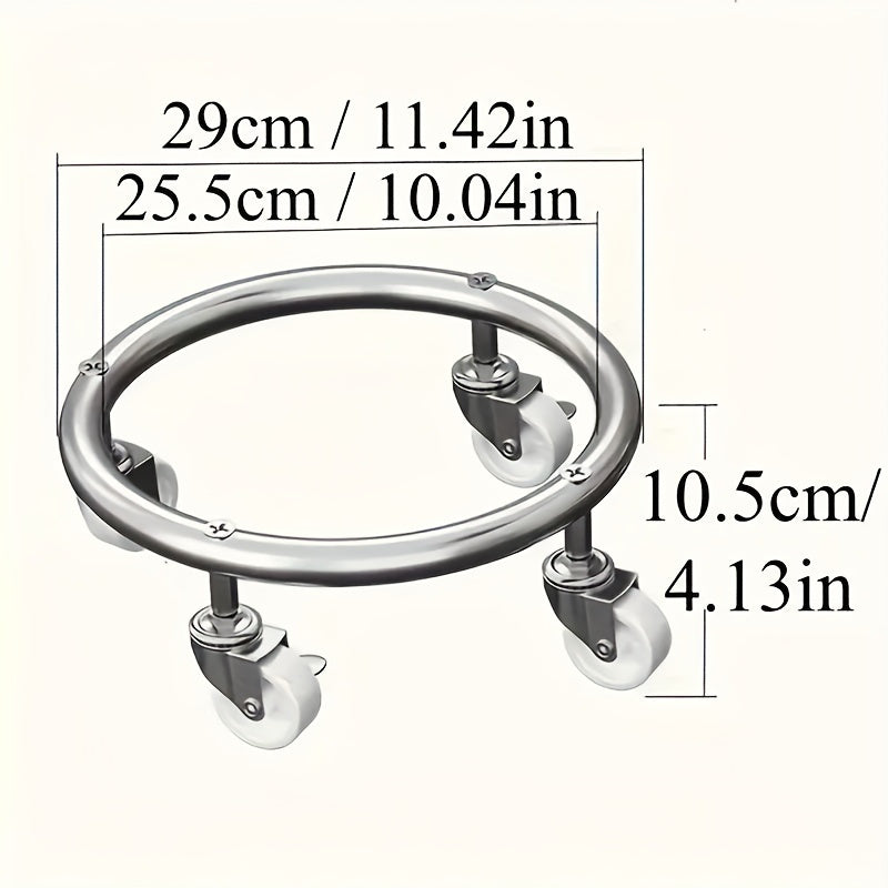 Stainless Steel Gas Cylinder Dolly with Lockable Wheels, Swivel Base, and Mobile Trolley - Ideal for Kitchen, Catering, and Hotel Use for Secure and Convenient Transport.