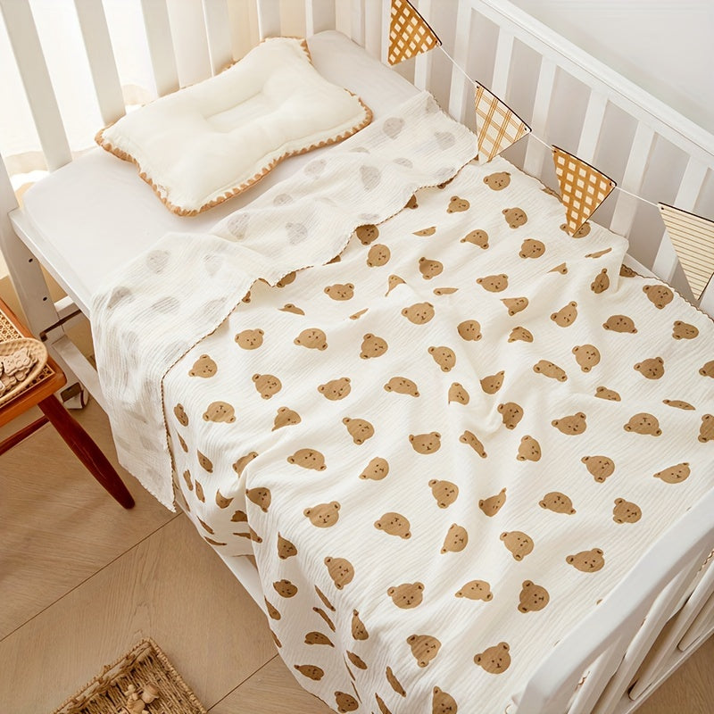 Soft and breathable infant summer thin quilt cover made of class A two-layer full gauze wrinkle cloth, perfect for an air-conditioned room.